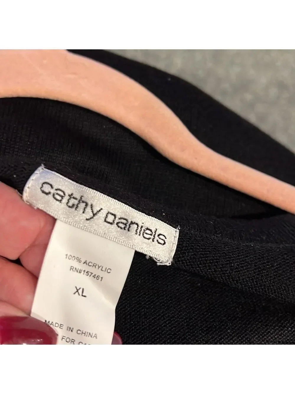 CATHY DANIELS poinsettia flower SWEATER size XL